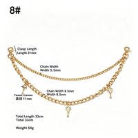 Chaîne de sac en cristal en forme de cœur, chaîne de sac à main dorée avec pendentif chat, porte-clés, chaîne de cœur pour sac à main, chaîne de portefeuille avec fermoir mousqueton