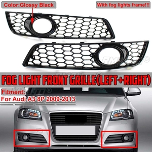 Par de cubiertas de rejilla de panal para faros antiniebla delanteros de coche para Audi A3 8P 2009 2010 2011 2012 2013 - Product Image 1