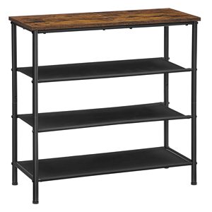 Shoe Rack Boots <strong>Shelf</strong> Shoe Storage Organizer <strong>with</strong> Side <strong>Hooks</strong> for <strong>Entryway</strong>, 24-30 Pairs Metal Taller - Product Image 1