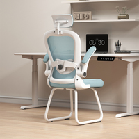 Chaise de Direction Ergonomique 2024 au Design Moderne pour Maison/Bureau, Fauteuil de Direction Commercial à Dossier Bas, en Tissu et Maille, Pivotant et Inclinable, avec Piétement Chromé