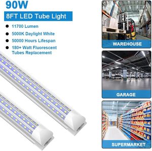 JESLED T8 8ft LED Ampoules Single Pin FA8 36W 45W 50W 72W 90W <span class=keywords><strong>8</strong></span> Pied LED Tube Lumières T10 T12 <span class=keywords><strong>Fluorescent</strong></span> Lampe Remplacement FCC ETL - Product Image 4