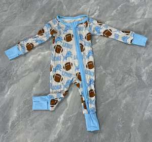 Kinder 220 GSM Bambus-Strampler Unisex Pyjama Neugeborenen Baby Kleinkind Schlafanzug Bodysuits Doppelreißverschluss Romper Herbst - Product Image 4