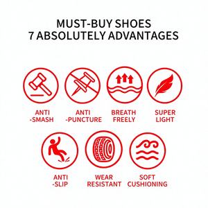 Zapatos de Seguridad para Hombre con Puntera de Acero Anti-Impactos, Resistentes a Pinchazos, Punta Redonda, Tacón Bajo, Diseño Moderno - Product Image 1