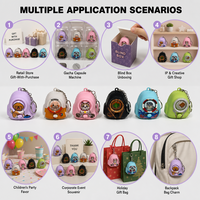 Mini porte-clés valise anti-stress, jouet rotatif, gadget sensoriel, étui de rangement portable, dessin animé, 4 motifs, logo personnalisé, cadeaux 3+