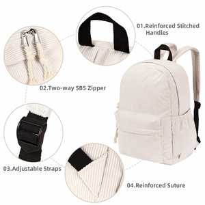 Mochila Premium de Pana con Cierres Bidireccionales SBS, Diseño Espacioso con Múltiples Compartimentos, Correas de Hombro Acolchadas Ergonómicas - Product Image 6