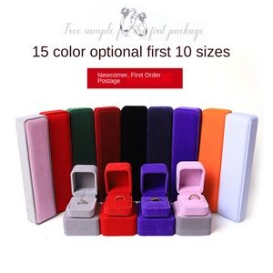 Sang trọng nhỏ nhung engagement Ring & bông tai hộp đồ trang sức cao cấp bao bì - Product Image 4