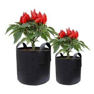 30ltr Durable Manufacturing Plant Tree Vegetable Blueberry Tomatoes Seed Pot Non-woven Plant Grow Planting Bags For Gardening