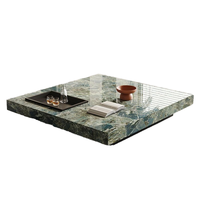 Table basse de salon convertible en bois doré, style nordique moderne et luxueux
