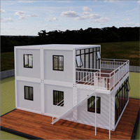 Maison Modulaire Détachable de Luxe Moderne à 2 Étages en Conteneurs, Écologique, à Panneaux Sandwich, 5 Chambres, 3 Salles de Bain, pour École ou Usage Résidentiel