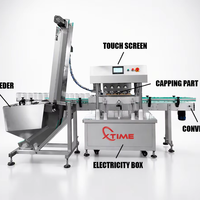 Machine de capsulage à 8 roues, capsuleuse à broche linéaire haute vitesse, 60-80 bouteilles par minute pour bouchons à vis en plastique