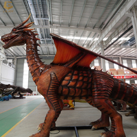 CCAD47 Zigong dragon de western rouge robotique dragon volant animatronique pour parc d'attractions