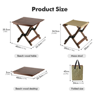 Chaise pliante portable moderne KingGear pour l'extérieur, tabouret pliable en bois de hêtre et toile, facile à transporter, pour la pêche et l'ameublement extérieur