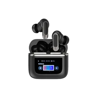 TWS earphone nirkabel dengan peredam bising, Earbuds nirkabel layar LCD tampilan Digital tahan air, kontrol sentuh dengan peredam bising, olahraga V8 untuk JBL