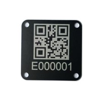 Etiquetas de Código QR Personalizadas de Aluminio, Acero Inoxidable y Latón con Números de Serie/Texto/Logotipo Grabados con Láser y Opciones de Color Personalizadas