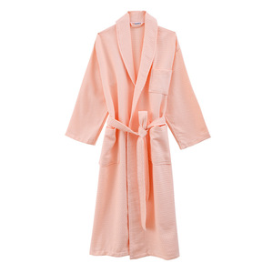 Commercio all'ingrosso di moda in <span class=keywords><strong>cotone</strong></span> <span class=keywords><strong>da</strong></span> donna Waffle accappatoio <span class=keywords><strong>da</strong></span> notte <span class=keywords><strong>da</strong></span> uomo tinta unita <span class=keywords><strong>casa</strong></span> vestiti pigiama coppia - Product Image 6