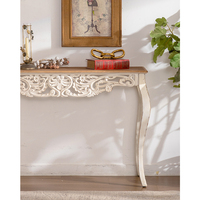 Table étroite en bois de style européen vintage, décoration sculptée, meubles de maison, console latérale intermédiaire