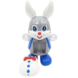 Hot Kids Cartoon Electric Rabbit Plastic Dancing Animal Toys , Rabbit Baby Toy