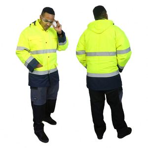 Chaqueta de Trabajo Reflectante de Alta Visibilidad para Hombre, para Trabajos de Construcción al Aire Libre - Product Image 3
