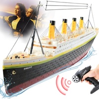 Modèle de bateau de croisière Titanic RC avec télécommande 4 canaux, portée de 80 m, piles incluses - Cadeau pour enfants