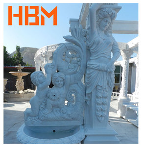 Natural White Marble Customized Villa Luxury Garden Gazebo with <strong>Greek</strong> Women <strong>Column</strong> Statues Hand Craved Outdoor Decoration - Product Image 4