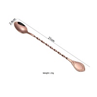 Cuillère à thé en acier inoxydable créative et Durable à Long manche, cuillère à mélanger plaquée pour café