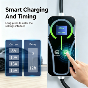 Nuevo Cargador Portátil para Vehículos Eléctricos de 16A, AC220-250V, 3.5kW, Pantalla LED, Enchufe EU/US/UK, Protección IP54, Control por Aplicación, Cable de 10m, Tipo 2 - Product Image 2