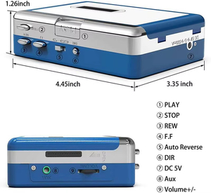 Wholesale Portable Cassette To MP3 Converter With BT Audio Transmitter Personal <b>Tape</b> <b>Player</b> Recorder For Digital Archiving Home - Product Image 3