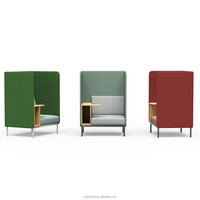 Canapé multifonctionnel pour espace commun, stand de réception, canapé insonorisé en tissu, design de pod de bureau, canapé à dossier haut avec écran