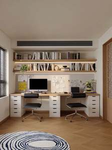 Bibliothèque suspendue minimaliste, bibliothèque multifonctionnelle, combinaison de bureau d'étude, assemblage de chambre à coucher, meubles de maison personnalisés - Product Image 2