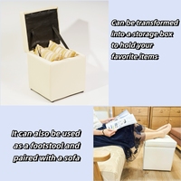 Pouf convertible moderne pliable en similicuir pour salon, usage intérieur ou extérieur, chaise portable avec rangement