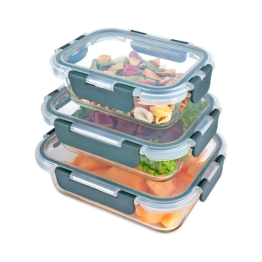 Good Price Factory Storage Supply Plastic Food Storage Glass Food Containers Set For Home