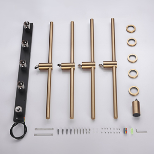 Sèche-serviettes électrique encastré 70 cm à 5 barres, en acier inoxydable 304, finition laiton brossé doré, pour salle <span class=keywords><strong>de</strong></span> bain - Product Image 5