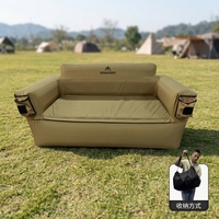 Canapé gonflable d'extérieur moderne et portable pour 2 personnes, pliable, imperméable, en tissu Oxford 900D avec chambre à air en PVC