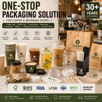 Gobelet en plastique jetable anti-fuite avec couvercle plat pour café et bubble tea, en PP, PLA, PET ou papier, 12oz et 16oz, du fabricant