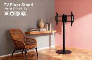 Support de sol pour téléviseur LCD moderne en acier avec roulettes, rotation à 90 degrés, 600*400 mm, VESA standard - Product Image 5