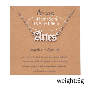 Collar de Constelación con 12 Signos del Zodiaco, Chapado en Oro de 18k, Cadena de Acero Inoxidable, Colgante con Letra, Joyería de Moda para Mujer, Regalo - Product Image 4
