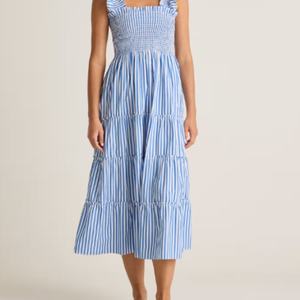 Nouvelle Collection OEM : Robes d'été décontractées pour femmes en coton, style smoking, motif floral, taille naturelle, 100% coton - Product Image 1