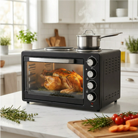 Four à toaster électrique grande capacité 48L, 2 plaques chauffantes, multifonctionnel, cuisson, grillage, maintien au chaud, 1000W, usage domestique et commercial