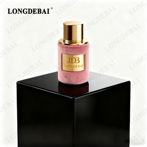 Nueva Botella de Perfume de Vidrio Roja Personalizada con Recubrimiento Flocado, 30ml, 50ml, 100ml, Botella de Perfume Redonda Vacía con Pulverizador y Tapa Magnética - Product Image 2