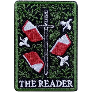 Patch brodé thermocollant The Reader Sword Heart de 3 pouces pour chapeaux, vêtements, sacs à dos, jeans - Product Image 1