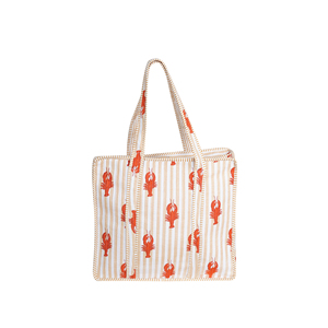Canvas Tote <b>Bag</b> With Lobster Print Stripes Open Top Shopping <b>Bag</b> All Seasons Women's Style - Product Image 5