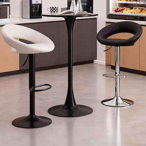 Juego de 2 Taburetes de Bar Ajustables al por Mayor para Recepción, Oficina y Vestíbulo de Hotel, Taburete Alto de Cuero <span class=keywords><strong>Italiano</strong></span> con Reposapiés - Product Image 5
