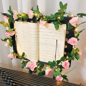 Guirnalda <span class=keywords><strong>de</strong></span> Rosas Artificiales con <span class=keywords><strong>Luces</strong></span> LED, Ideal para el Día <span class=keywords><strong>de</strong></span> San Valentín, Bodas, Fiestas, Decoración <span class=keywords><strong>de</strong></span> <span class=keywords><strong>Jardín</strong></span> e Interiores - Product Image 4