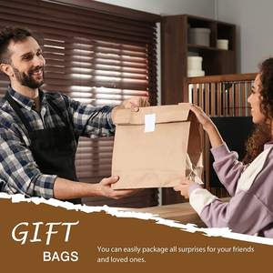 Bolsas de cartón Kraft marrón reciclables al por mayor, resistentes al aceite para <span class=keywords><strong>verduras</strong></span>, frutas, azúcar, sin asas, uso artesanal - Product Image 5