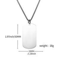 Insigne militaire en acier inoxydable pendentif collier transfrontalier style européen américain gravure simple accessoire de mode pour homme