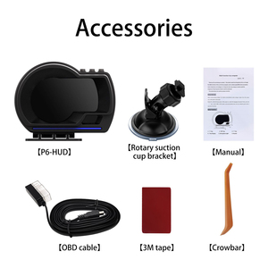 P6 xe HEAD-up hiển thị HUD Auto OBD2 + GPS LCD Meter an ninh báo động tốc độ nhiệt độ nước tuabin Boost rpm Monitor P6 đo - Product Image 2