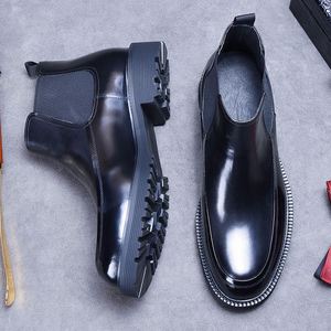 2025 European American Plus Size Men's Formal Business Winter Autumn Ankle Square Lightweight Slip-On Breathable Patent - Product Image 3