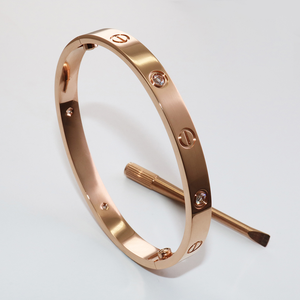 Fashion Zircon Brand Screwdriver Screw <b>Love</b> 316L Stainless Steel 18K Gold Plated <b>Bangle</b> Bracelets for Women and Men - Product Image 4