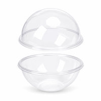 Boîte transparente en PET recyclable pour mousse, emballage ovale transparent en gros pour pâtisserie, tiramisu, dessert, gâteau, salade à emporter avec poignée