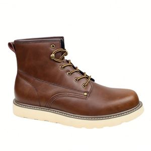 Bottes montantes oversize pour hommes, style britannique et américain, en cuir synthétique, avec fermeture éclair, mode rétro, pour le travail et l'extérieur - Product Image 6